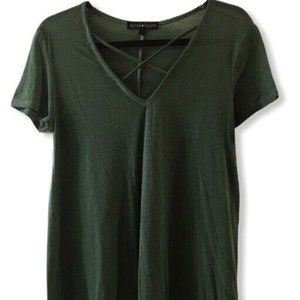Derek  Green Short Sleeve Short Cotton Dress